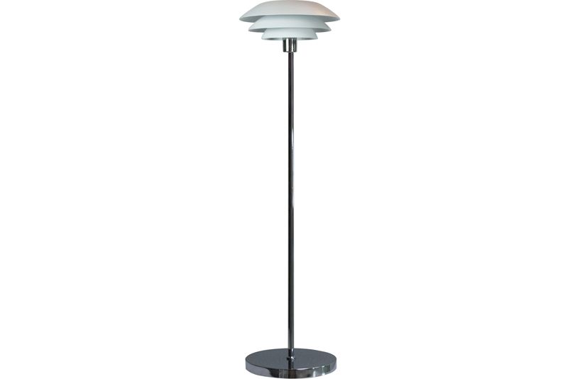 Klassisk Dyberg Larsen gulvlampe, DL31 - mat hvid, H133