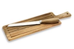 Holm skærebræt med brødkniv