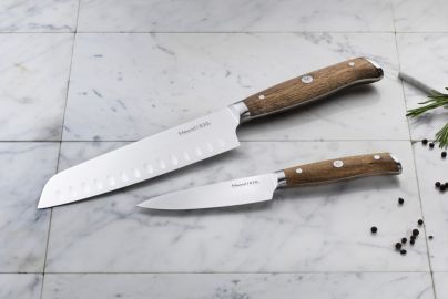 Mauviel santoku kniv 18 cm og grønsagskniv